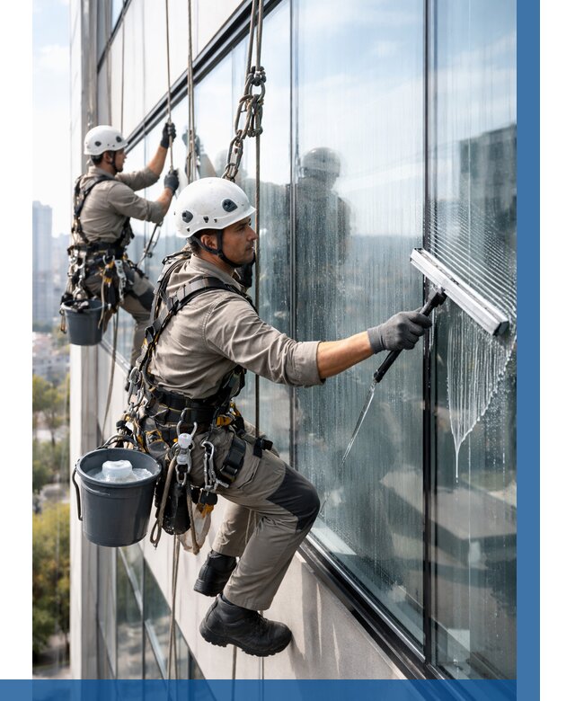 Мойка окон альпинистами в Первоуральске от 4632 р. | ВЫСОТНИК-Прв