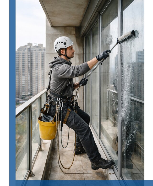 Профессиональная мойка балконного остекления в Первоуральске