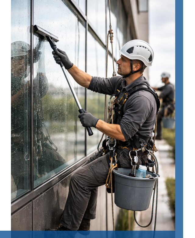 Мойка стеклянных фасадов в Первоуральске от 206 р. | ВЫСОТНИК-Прв