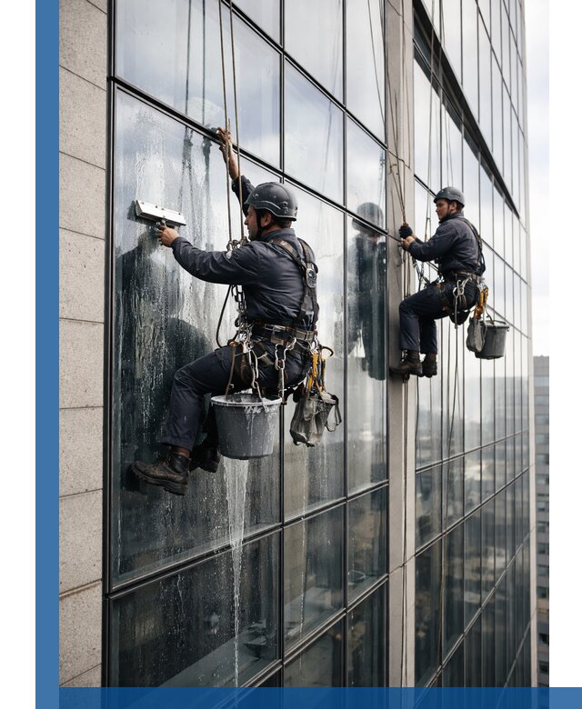 Профессиональная мойка стеклянных фасадов зданий в Первоуральске