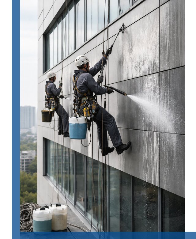 Профессиональная мойка вентилируемых фасадов в Первоуральске