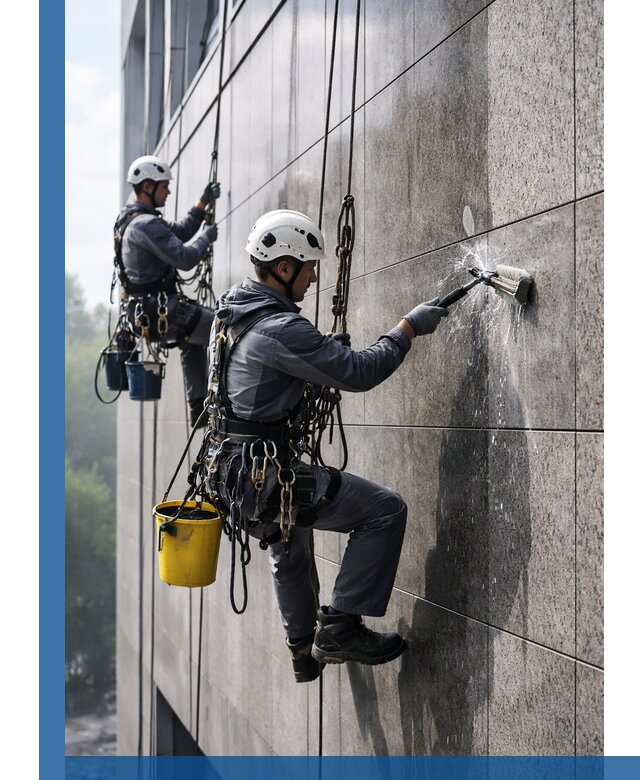 Профессиональная мойка фасада из керамогранита в Первоуральске