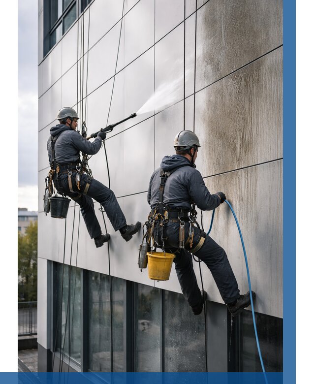 Мойка фасада из композита в Первоуральске по цене от 309 р. | ВЫСОТНИК-Прв