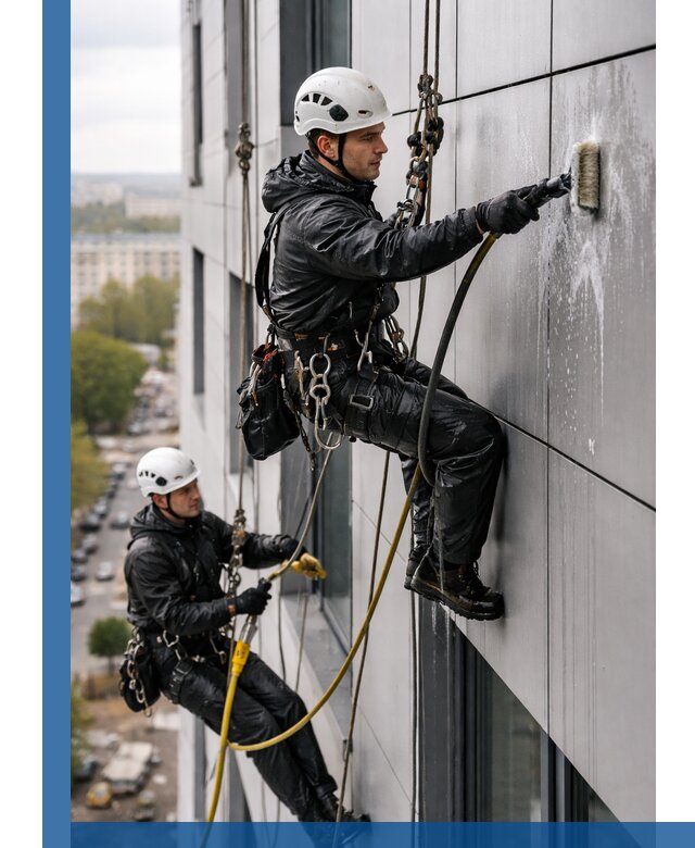Профессиональная мойка фасада из композита в Первоуральске