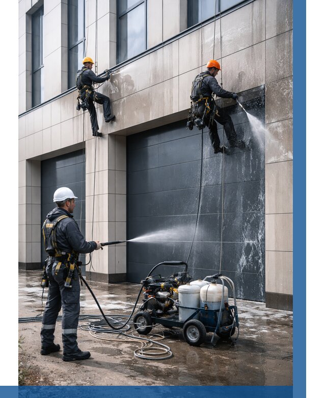 Послестроительная мойка фасада в Первоуральске от 309 р. | ВЫСОТНИК-Прв