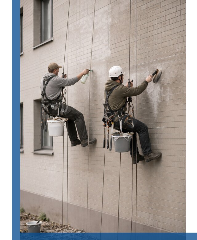 Удаление высолов с фасада зданий в Первоуральске без повреждений и следов