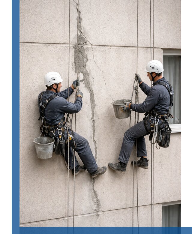 Заделка трещин на фасаде в Первоуральске с гарантийным ремонтом