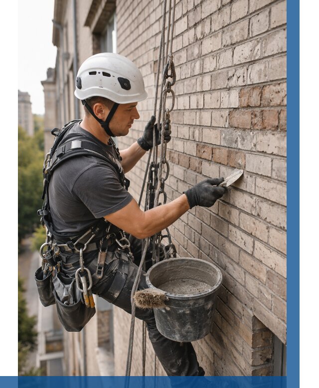 Ремонт кирпичной кладки фасада в Первоуральске от 1853 р. | ВЫСОТНИК-Прв