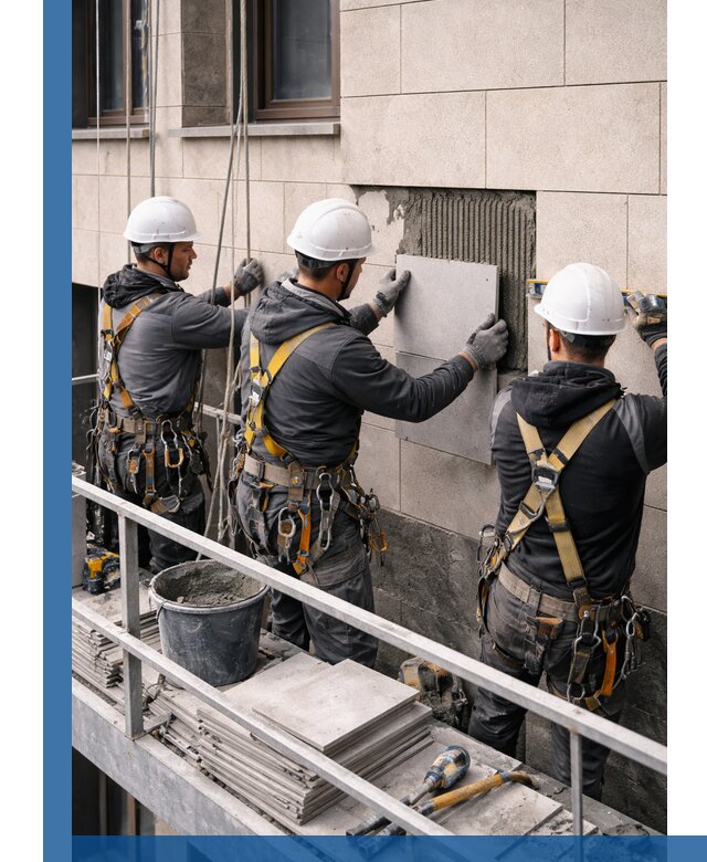 Ремонт облицовки фасада плиткой в Первоуральске с гарантией