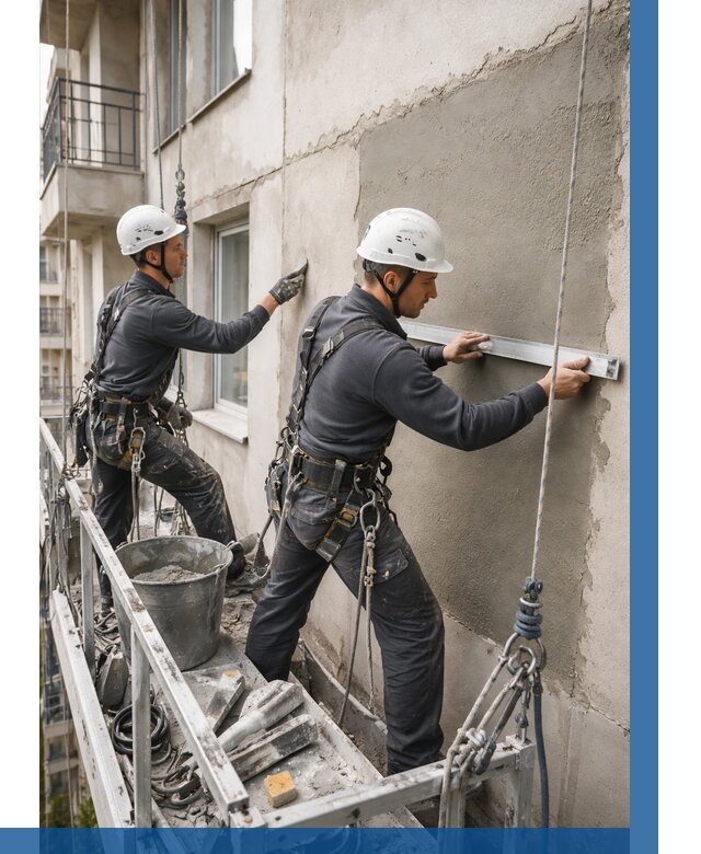 Штукатурка фасада на высоте в Первоуральске от 926 р. | ВЫСОТНИК-Прв