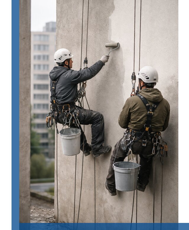 Покраска фасадов высотными альпинистами в Первоуральске с гарантией