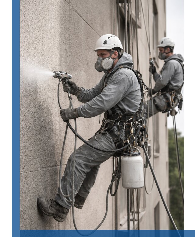 Безвоздушная покраска фасадов зданий в Первоуральске профессионально