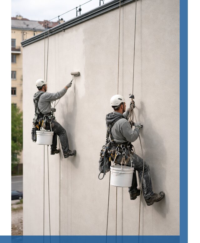 Покраска оштукатуренного фасада в Первоуральске от 329 р. | ВЫСОТНИК-Прв