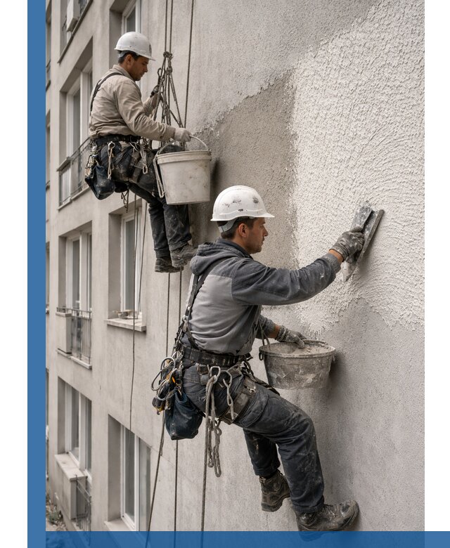 Нанесение декоративной штукатурки короед на фасад в Первоуральске