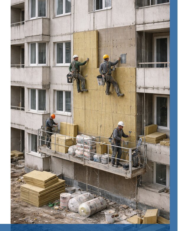 Утепление фасада минватой в Первоуральске от 1544 р. | ВЫСОТНИК-Прв