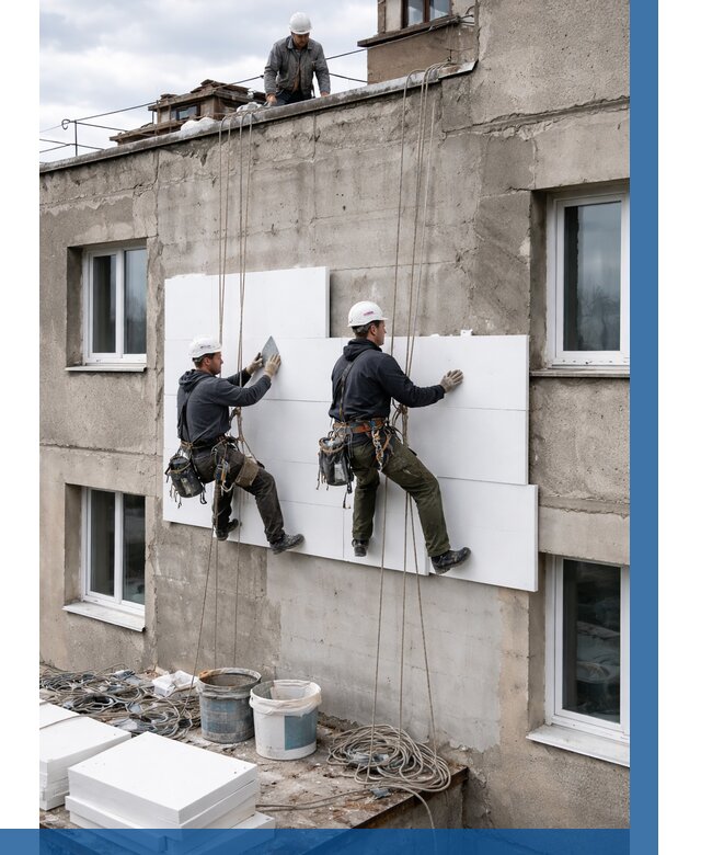 Утепление фасада пенополистиролом в Первоуральске от 1853 р. | ВЫСОТНИК-Прв