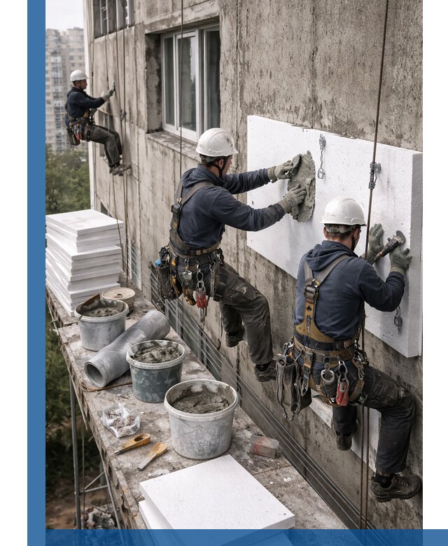 Утепление фасада пенополистиролом в Первоуральске под ключ