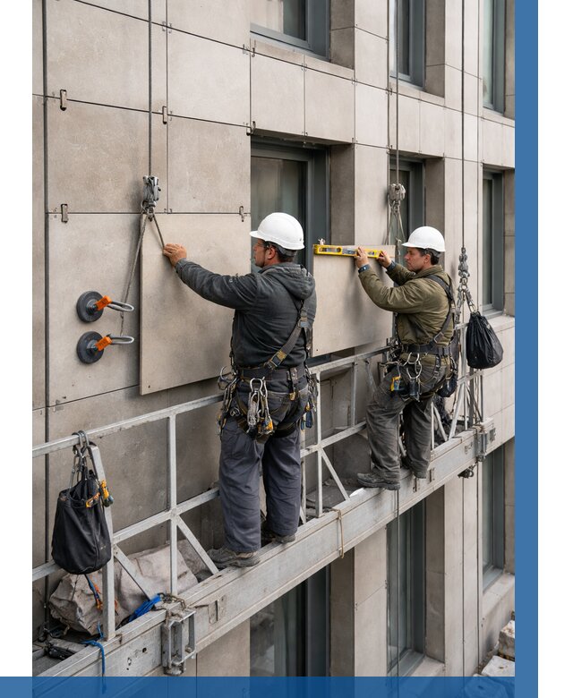 Монтаж керамогранита на фасад в Первоуральске от 2573 р. | ВЫСОТНИК-Прв