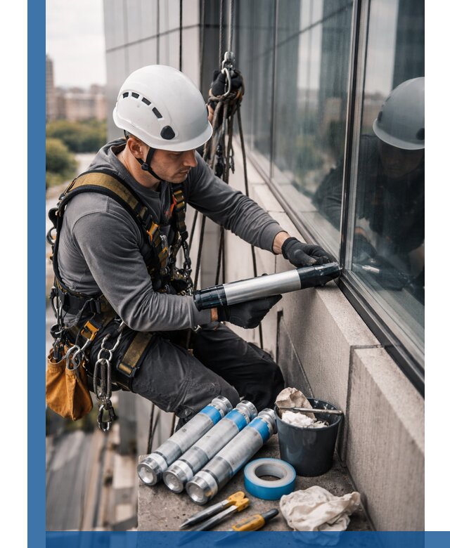 Герметизация стыков витража в Первоуральске для герметичных фасадов