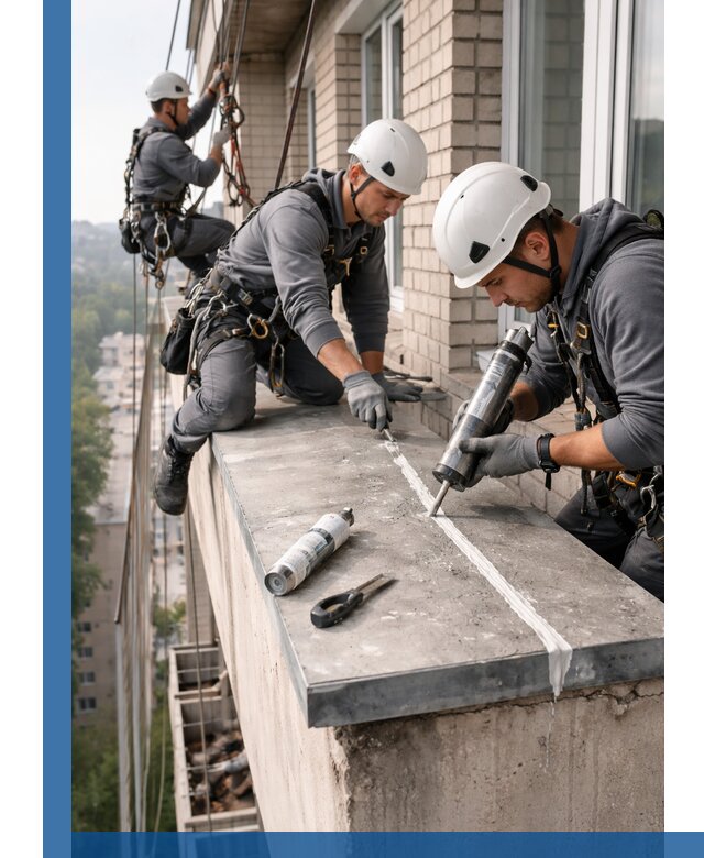 Герметизация балконного козырька в Первоуральске профессионально