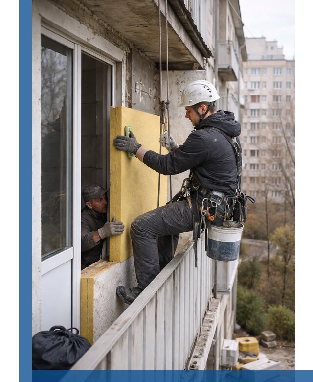 Профессиональное утепление балкона снаружи в Первоуральске под ключ