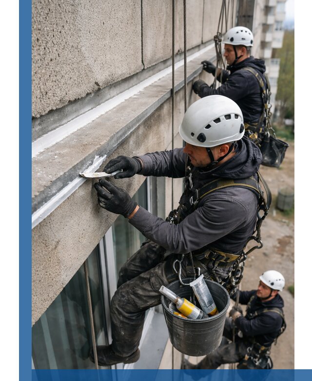 Герметизация примыкания балкона в Первоуральске под ключ с гарантией