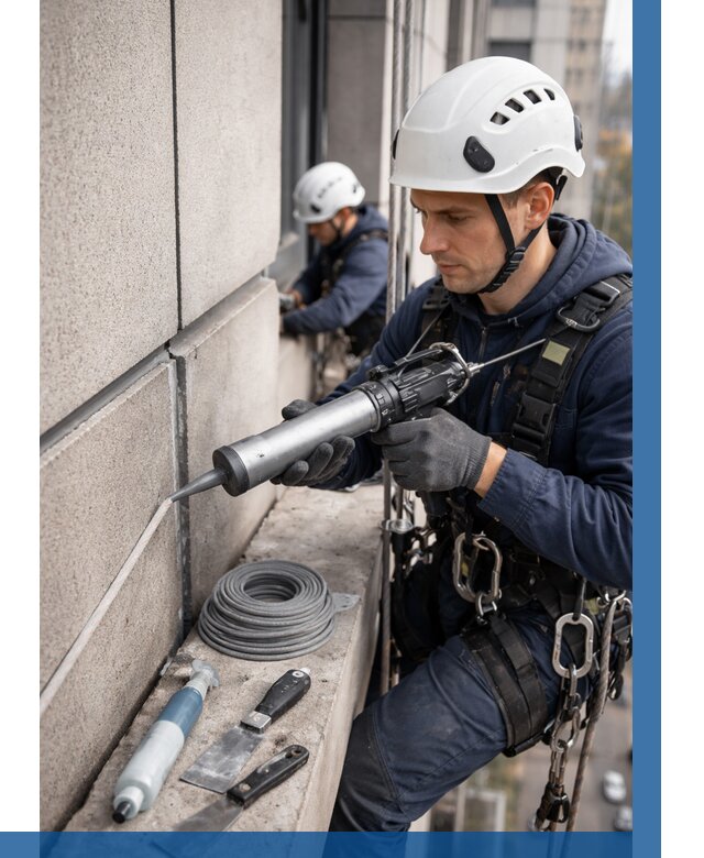 Герметизация деформационных швов фасада в Первоуральске от 721 | ВЫСОТНИК-Прв