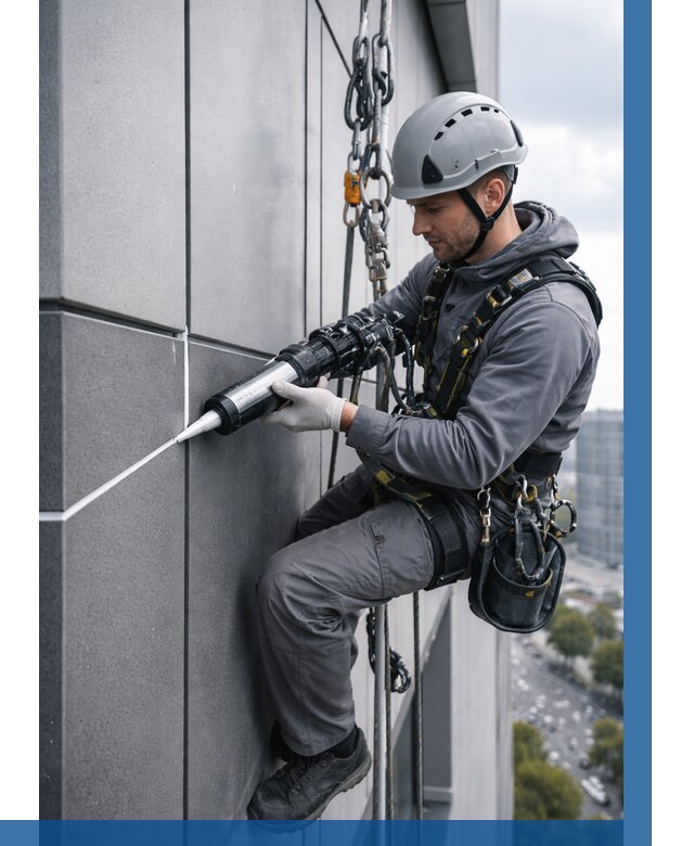 Герметизация стыков фасадных панелей в Первоуральске от 6690 р.| ВЫСОТНИК-Прв