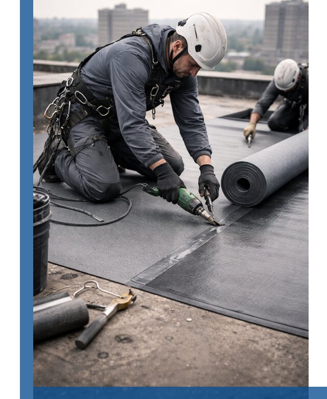 Ремонт мягкой кровли в Первоуральске с выездом промальпинистов
