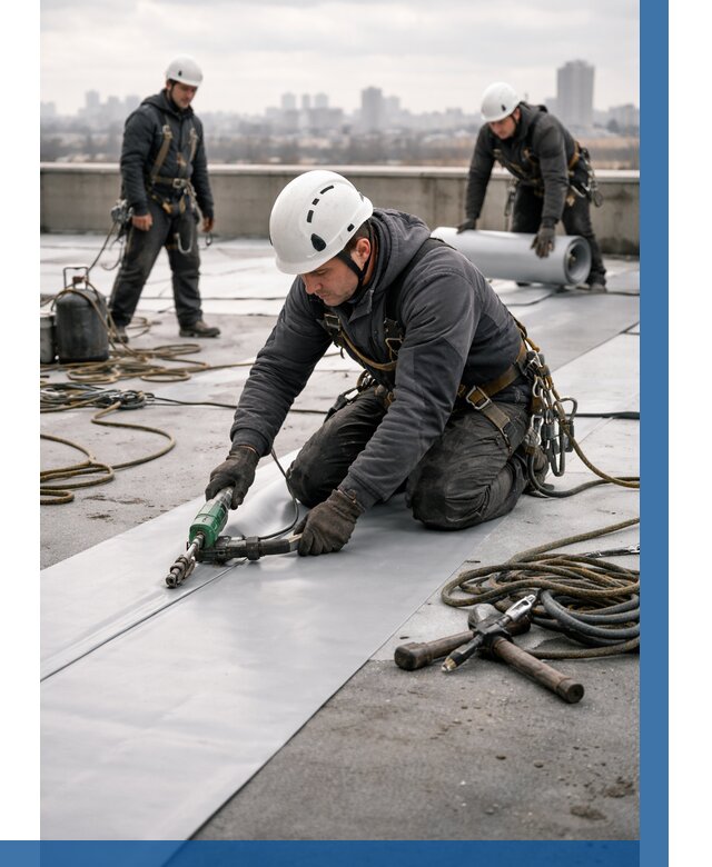 Ремонт мембранной кровли в Первоуральске от 1853 р./м2 | ВЫСОТНИК-Прв