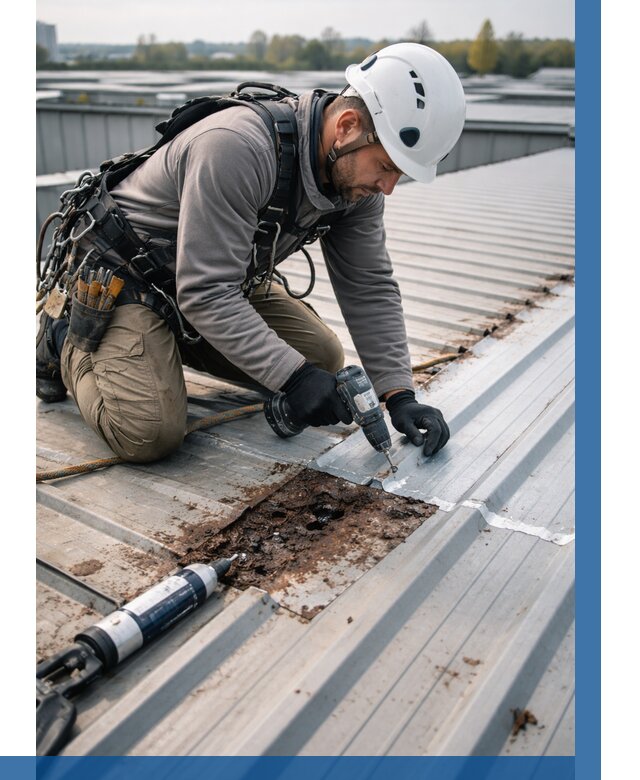 Ремонт профнастила на кровле в Первоуральске от 721 р. | ВЫСОТНИК-Прв