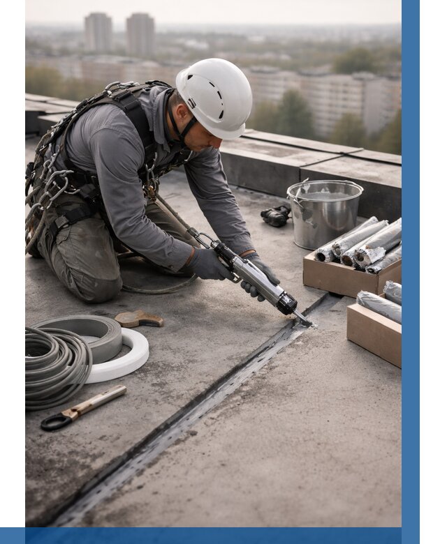 Герметизация швов кровли в Первоуральске от 463 р./м2 | ВЫСОТНИК-Прв