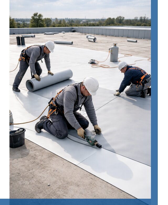 Монтаж мембранной кровли под ключ в Первоуральске от 1235 р. | ВЫСОТНИК-Прв