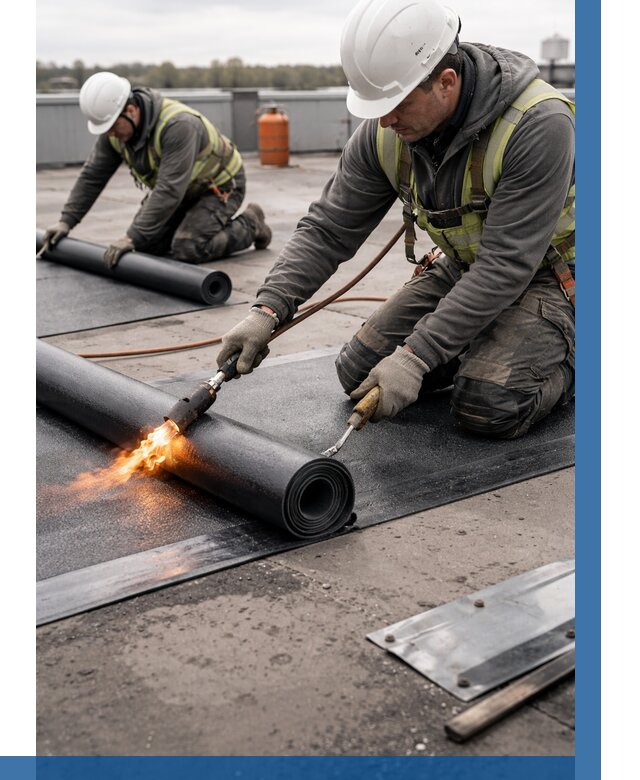 Монтаж наплавляемой кровли в Первоуральске от 875 р. — ВЫСОТНИК-Прв