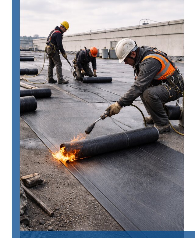 Монтаж наплавляемой кровли в Первоуральске профессионально