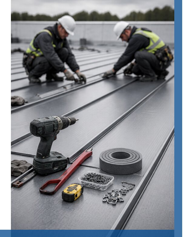 Монтаж фальцевой кровли в Первоуральске от 1853 р. | ВЫСОТНИК-Прв