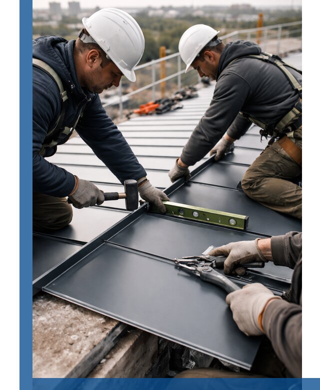 Монтаж фальцевой кровли в Первоуральске для промышленных зданий