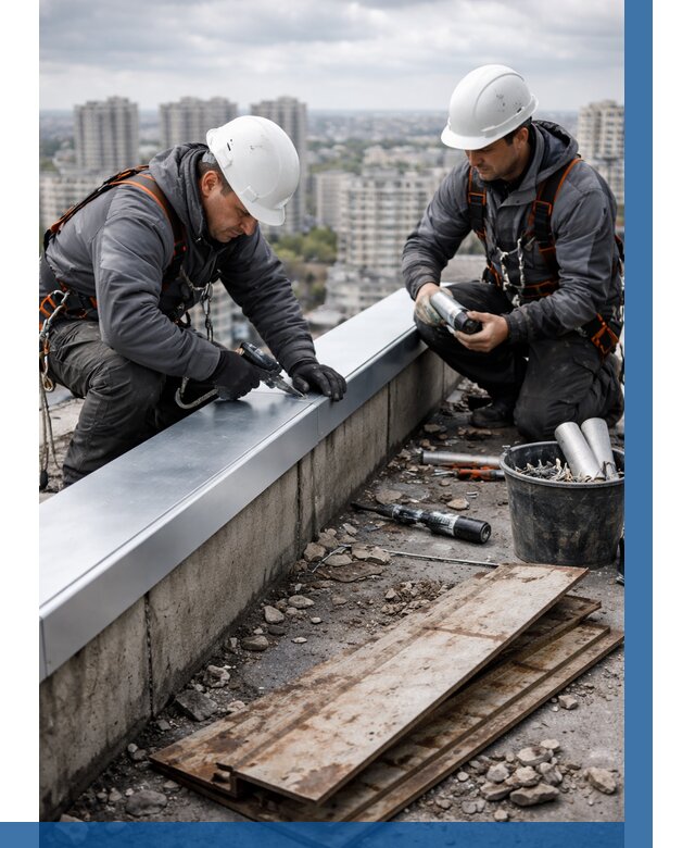 Замена парапетных крышек под ключ в Первоуральске от 1235 р. | ВЫСОТНИК-Прв