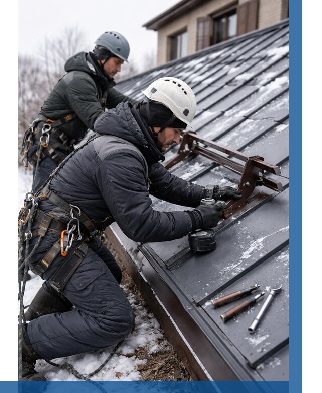 Монтаж снегозадержателей в Первоуральске от 463 р. | ВЫСОТНИК-Прв