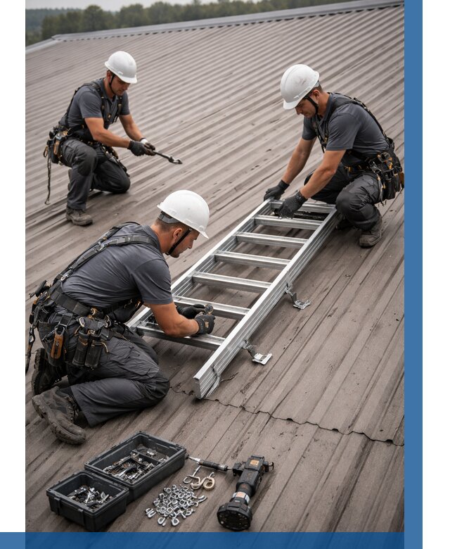 Монтаж кровельной лестницы в Первоуральске от 4632 р. | ВЫСОТНИК-Прв