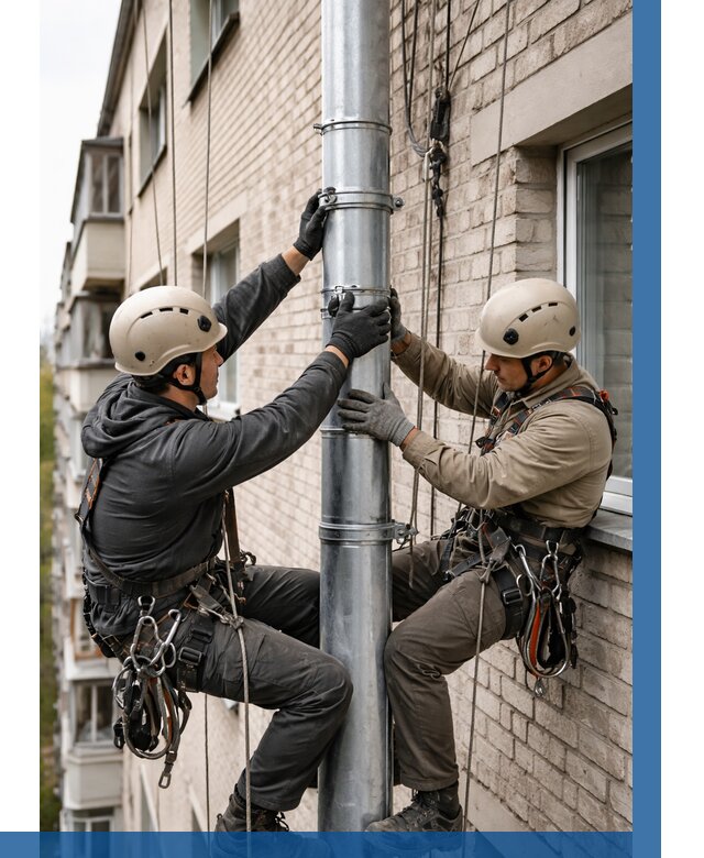 Замена водосточных труб в Первоуральске от 6690 р. | ВЫСОТНИК-Прв