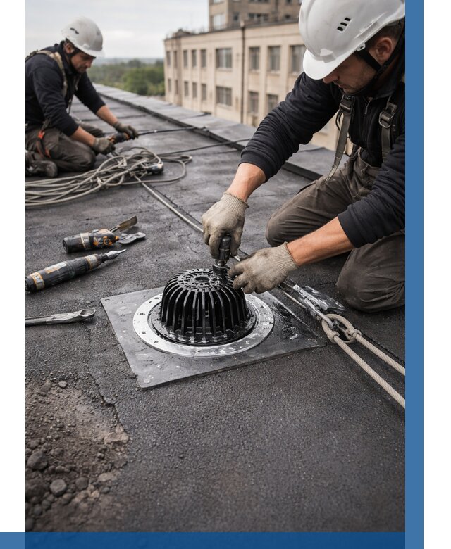 Установка водосточных воронок в Первоуральске цена от 3603 р. | ВЫСОТНИК-Прв