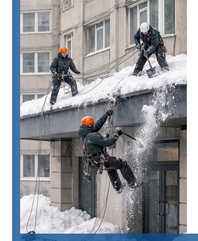 Безопасная очистка навесов от снега в Первоуральске круглогодично