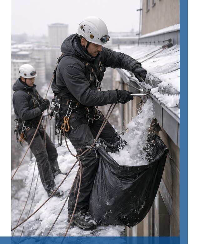 Аварийная очистка крыши в Первоуральске под ключ от 309 р. | ВЫСОТНИК-Прв