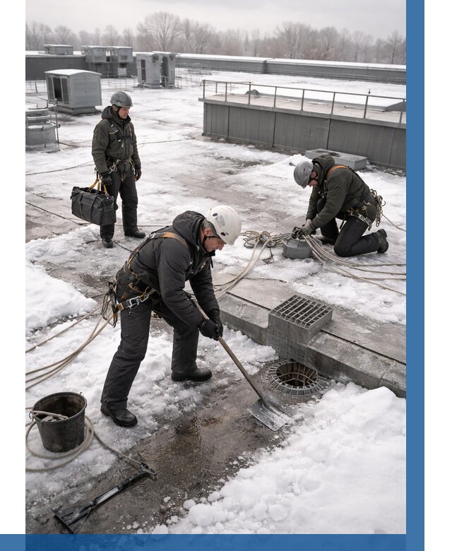 Абонентское обслуживание кровли зимой в Первоуральске от 8234 р. | ВЫСОТНИК-Прв