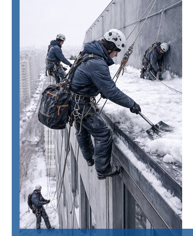 Абонентское обслуживание кровли зимой в Первоуральске регулярный уход