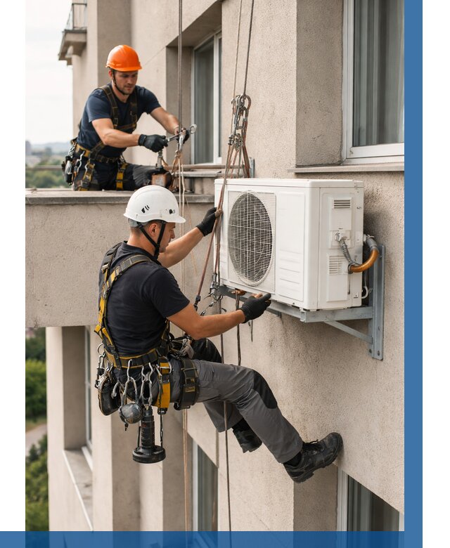 Монтаж внешнего блока кондиционера в Первоуральске от 6690 р. | ВЫСОТНИК-Прв