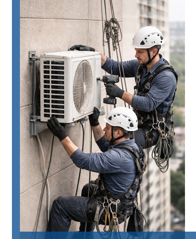 Монтаж внешнего блока кондиционера в Первоуральске установка и крепление