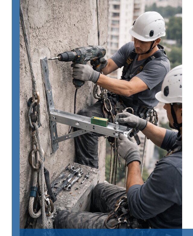 Установка кронштейнов кондиционера и крепежа в Первоуральске