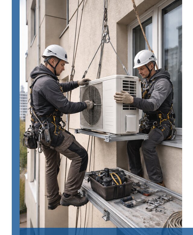 Перенос внешнего блока кондиционера в Первоуральске с монтажом и крепежом